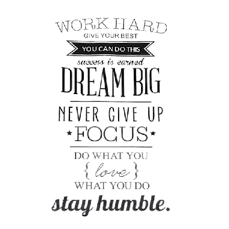 Arbeta hårt Dröm Stort Citat Väggdekal Office Inspirational Dekal Avtagbar Pvc