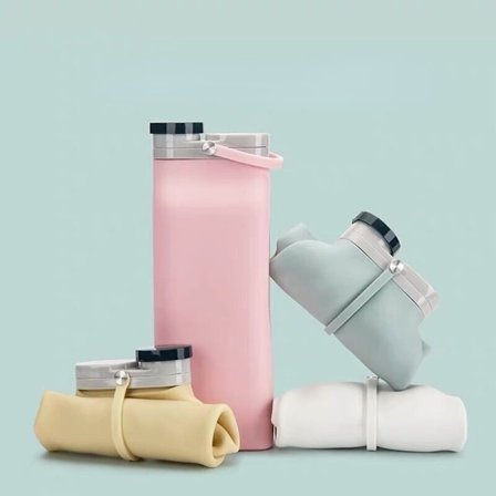 Silikon hopfällbar vattenkopp vattenkokare Utomhussport Bärbar