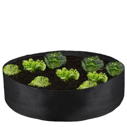 4 stk. Runde Have Gro Pose Sæk Filt Åndbar Stof Have Plante Gro Pose Plantningsbeholder (Sort, 50/20cm)