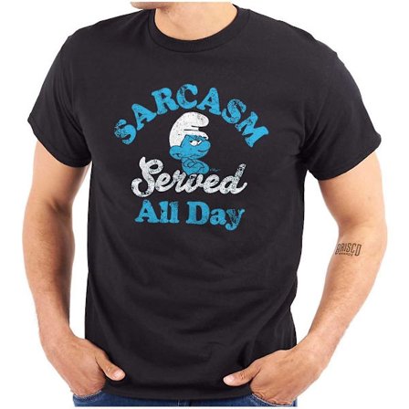 Grouchy Smurf Sarkasm Hela dagen Tecknad grafisk T-shirt män eller kvinnor