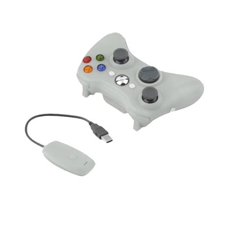 Hvid 2.4G BLUEKAKA 2.4G Trådløs Gamepad Spilcontroller til Xbox 360/360 Slim/PC