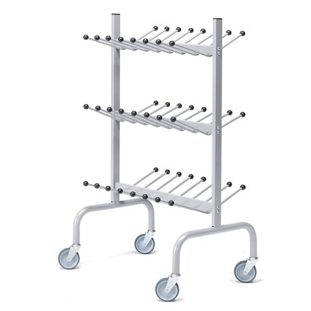 Skostativ, til 24 par sko, sølv