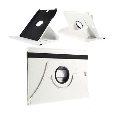 Jessen Samsung Galaxy Tab A 9.7 Kääntyvä Nahkakotelo Standillä - Valkoinen