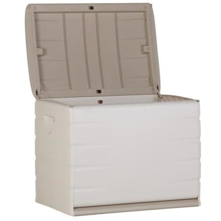 PLASTIKEN Låsbar bröst med hjul - 190 L - Funktionell och estetisk - Beige