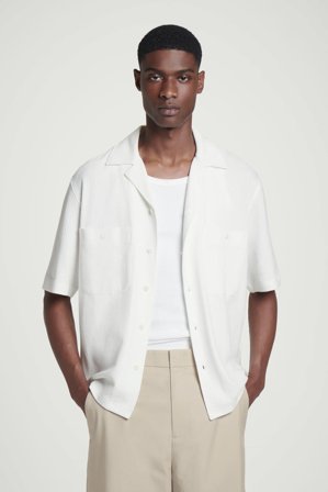 COS Homme Chemise Resort En Crêpe De Coton in Bleu