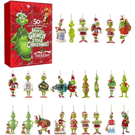 Christmas Grin-ch Ornament dvent Calendar 2023, Christmas Countdown Calendar for Kids Voksne uu