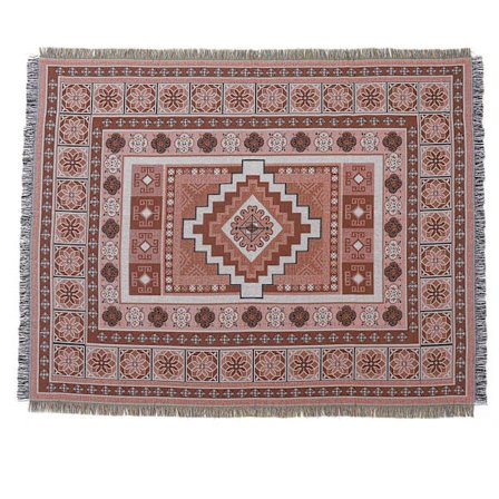 1 st 160x130cm stickad orange pläd filt dekorerad med fransar