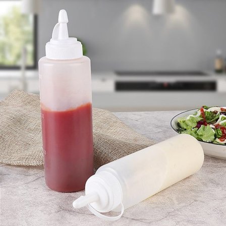4 STK Sprøjt Krydderi Flasker Salat Sauce Dispenser Ketchup Cr
