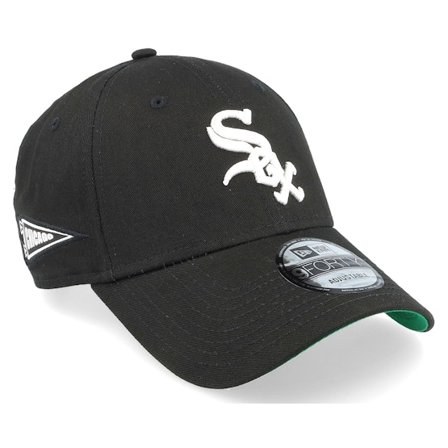 New Era - MLB Svart adjustable Keps - Chicago White Sox Team Side Patch 9FORTY Black Adjustable @ Hatstore
