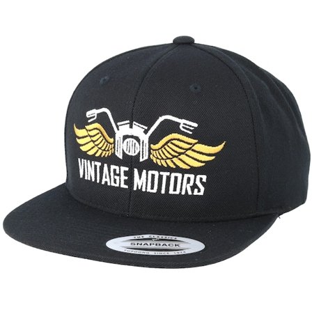 Born To Ride - Vintage Motors Black Snapback Snapback Black Cap - @ Hatstore