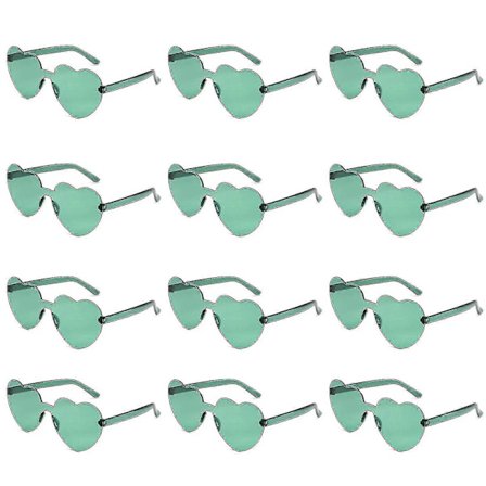 12 st Hjärtformade solglasögon för kvinnor, transparenta hjärtformade solglasögon, storpack roliga solglasögon för festfavörer