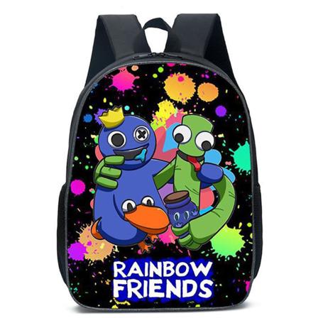Rainbow Friends Ryggsäck Barn Barn Skolväskor Bokväska Ryggsäckar För Pojkar Flickor B