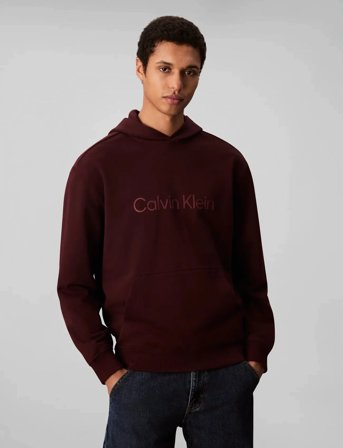 Calvin Klein Ls Eu Standard Logo 350Terry Po - Burgundy - L