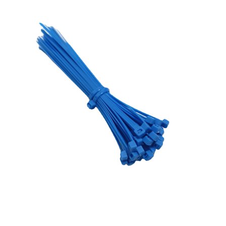Genanvendelige kabelbindere i plast, 3*200mm, genanvendelige kabelbindere, Rilsan nylon kabelbindere, blå, pakke med 100 stk.