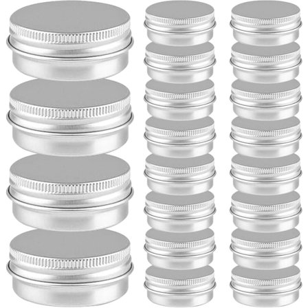 20 ml små aluminiumsdåser med skruelåg - 20-pak - Genanvendelige u0026 genopfyldelige - Kompatible med neglekunst, smykker, mærker, slik
