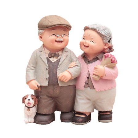 Stanna hos den gamle mannen och den gamla damen älskar att följa med, ZQKLA