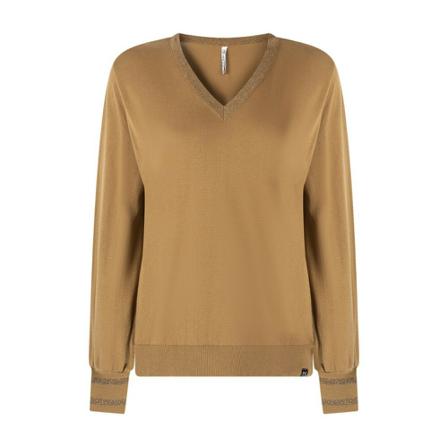 Zoso Lauran knit Trui lurex Bronze , Bruin , Dames , Maat: L