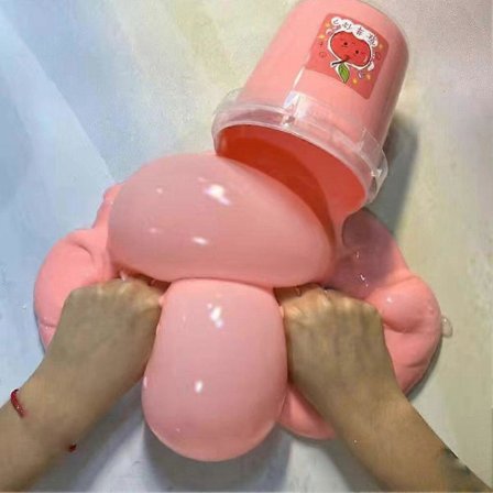 Cujmh 1 Hink med Slime, Låtsasvatten Stress Relief Leksak för Barn, Icke-Klibbig & Töjbar