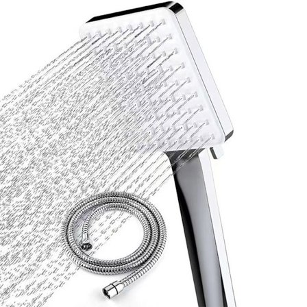 (Kromi) Suihkupää - Newentor - Korkeapaine - 6 suihkumallia - 1,5 m letku - Kromi