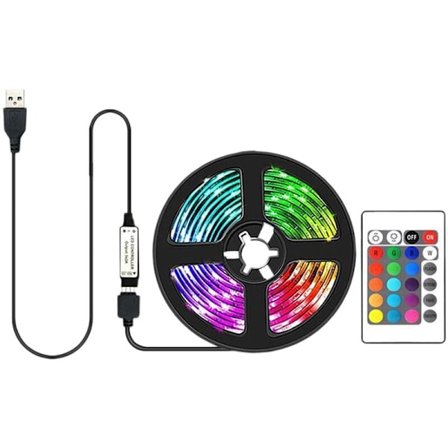 LED-lampor med fjärrkontroll Vattentät 5050 RGB TV Bakgrundsbelysning USB 5V Led Färgförändrande Atmosfärsljus 4 meter