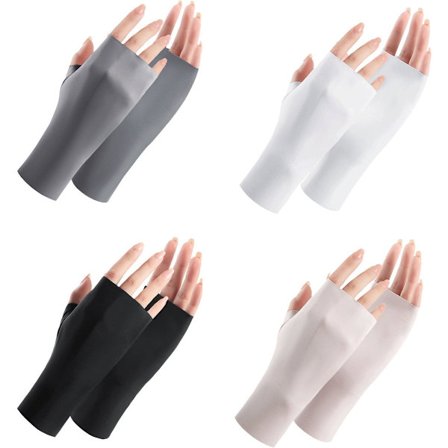 4 par sommer solbeskyttelseshandsker - Fingerløse handsker - UV-beskyttelse - Letvægts fingerløse handsker