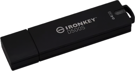 Kingston IronKey D500S - USB-flashstasjon - 64 GB - TAA-samsvar