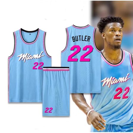 Koripallopaidat Urheiluvaatteet Jimmy Butler Miami Heat No. 22 Koripallopaidat Aikuiset Lapset Jalkapallopaidat City Edition Blue children 20 105-