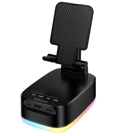 3-in-1 Mini kokoontaitettava Bluetooth-kaiutin, langaton Bluetooth 5.0 -yhteys, monitoiminen Bluetooth-kaiutin, jossa on matkapuhelinpidike ja 