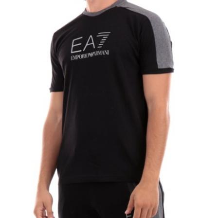 Emporio Armani, T-Shirts Zwart, Heren, Maat:L