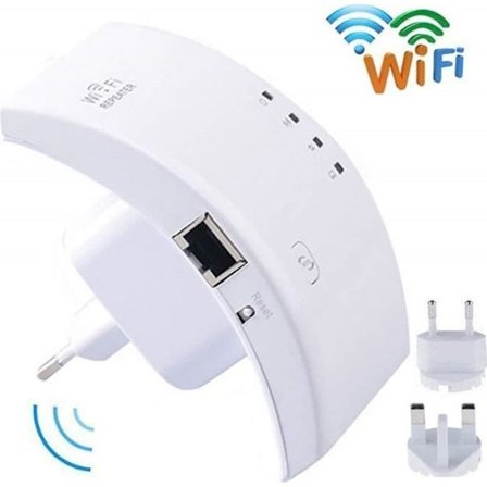 Wi-Fi Repeater, 300 Mbps Udvidet Trådløs Wi-Fi, Lang Rækkevidde Booster Forstærker Mini Router med WPS Knap - WR01, Hvid