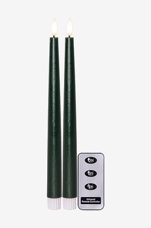Jotex - Flamme Slim 28cm Vihreä Vihreä - 2-p - Osta Ledikynttilät Jotex