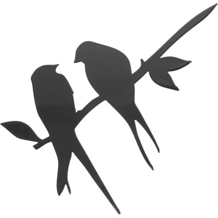 Metallväggdekoration med fåglar på gren - Järnfågel Metallväggskulptur Fågelkonst Väggdekoration för inomhus och utomhus