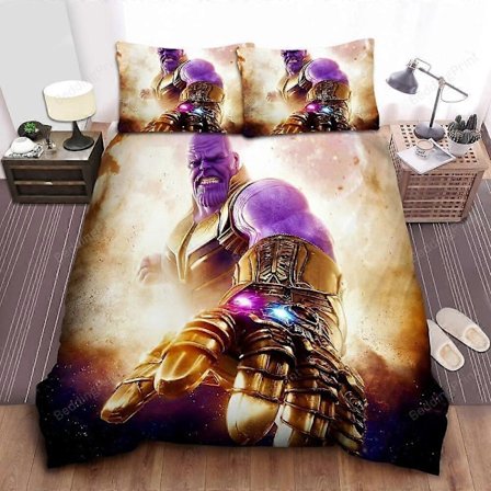 v4705 Sengetøy Thanos Og Galaksen Dynetrekksett Barn Putetrekk Sengetøy Laken IU4705