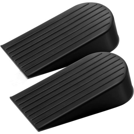 2-pack Extra Bred Svarta Dörrstopp, 1.9" Hög, Stora Dörrstopp