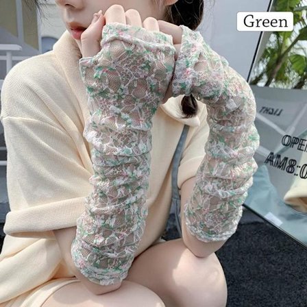 Pitkät hanskat Käsivarsi Hihat VIHREÄ