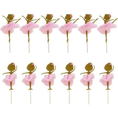 12 stk Ballerina, Kake Topper Bryllup Bursdagsfest