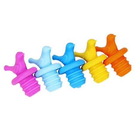 Silikonpropper Vinkorker Vin- og Drikkeflaskepropper Tilfeldig Farge (14 stk, Tilfeldig Farge)