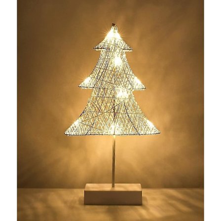 Dekorativ bordslampa, batteridriven LED-nattlampa i form av julgran, belysning