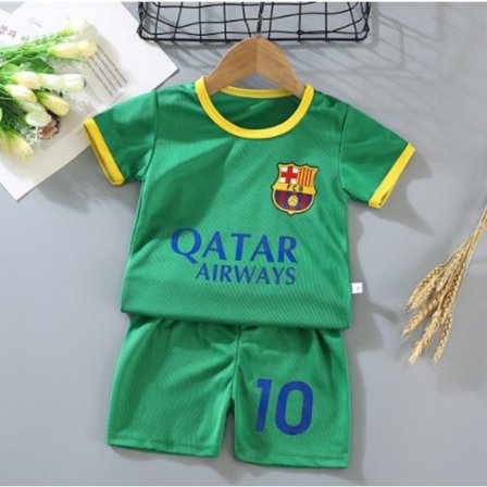 Fc Barcelona Barn Uniform Fotballdrakt Trening Kort Erme Topper Baby a
