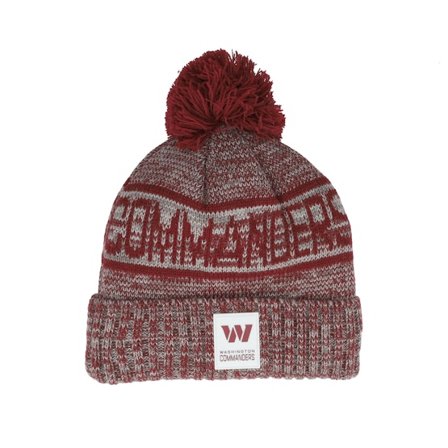 New Era - NFL Rood pom Beanie - Washington Commanders NFL 25 Sideline Cold Weather Sport Knit Maroon/Grey Pom @ Hatstore