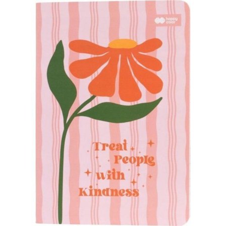 Anteckningsbok - dagbok Happy color Anteckningar med glada färger sydd A6/32K rutnät Bloom boho