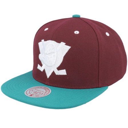 Mitchell & Ness - NHL Lila snapback Keps - Anaheim Ducks Evergreen Crispy White Vintage Purple/Teal Snapback @ Hatstore
