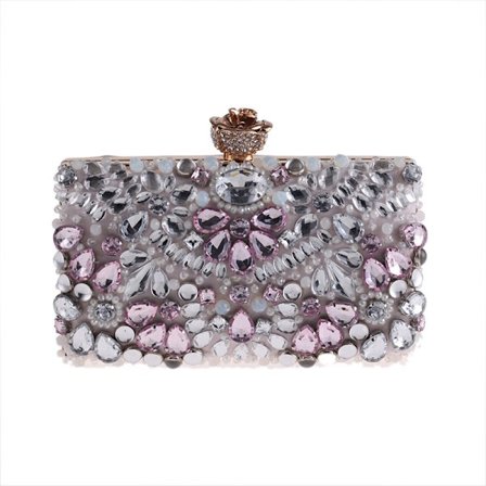 Rhinestone-brodert veske Clutch Aftenveske