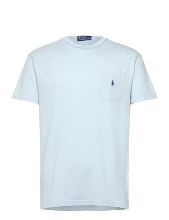 Polo Ralph Lauren Classic Fit Cotton-Linen Pocket T-Shirt Blå