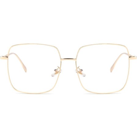 Blåt Lys Blokerende Briller Computerspil Briller Anti-Belastning Firkantet Metal Klar Ramme Briller til Kvinder Mænd Guld