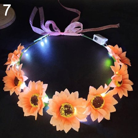 Glødende LED-krans Halloween-kroneblomst 7 7