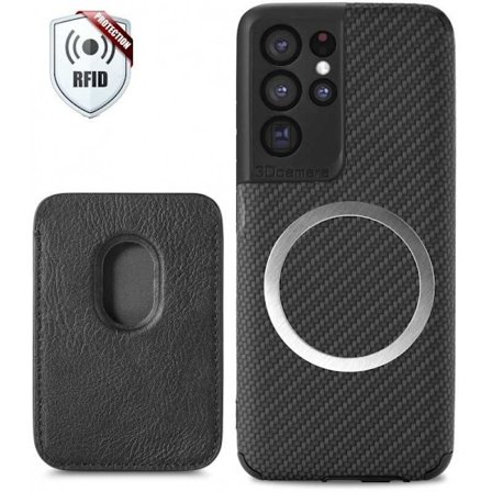 Iskunkestävä kuori Magsafe RFID:llä magneettikorttipidikkeellä S21 Ultra