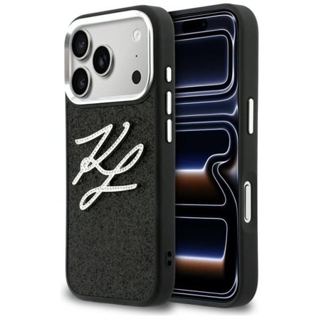 Karl Lagerfeld IML Glitter KL Diamond Logo Fodral för iPhone 17 Pro - Svart