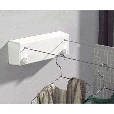 Uttrekkbar klessnor, 4,2 m klessnor/uttrekkbar/veggmontert tørketrommel/rustfri stålkabel, svart, hvit