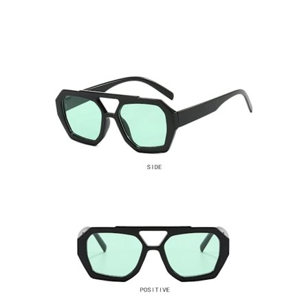 Lyxiga designer grossist retro stora oregelbundna nyanser solglasögon kvinnor 2024 dubbla bro solglasögon Lunettes